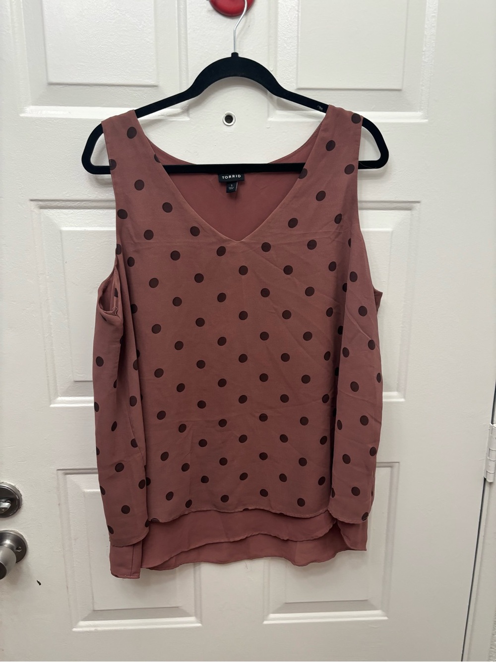 torrid Mauve Pink Polka Dot Sleeveless Blouse